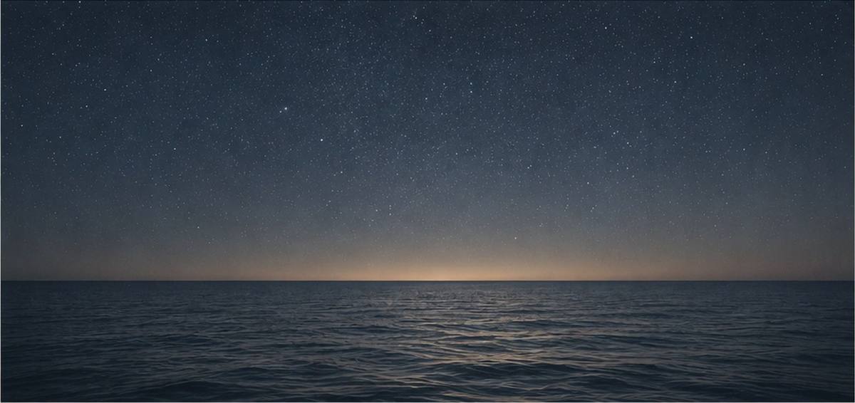 Mediterranean horizon at night