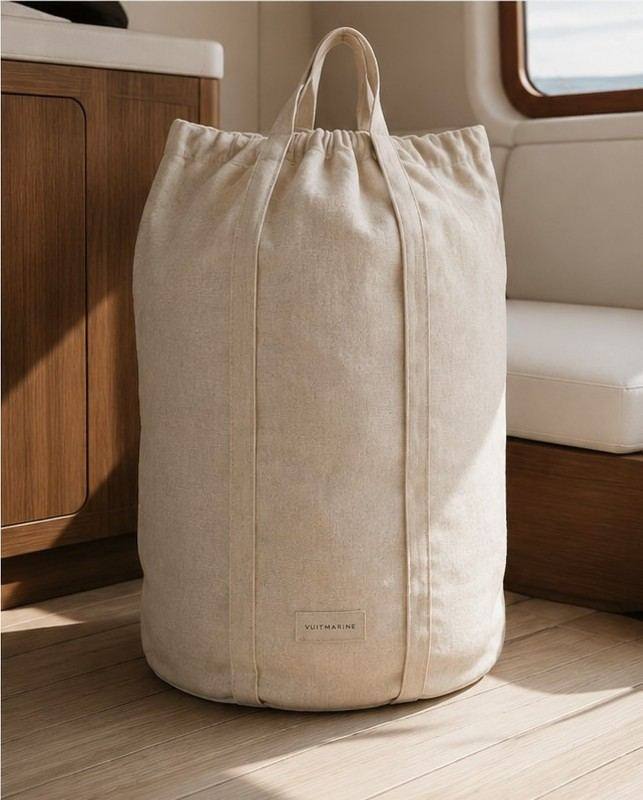 Linen laundry bag